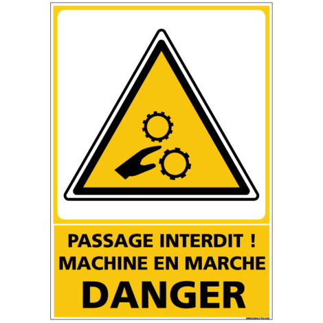 Panneau de signalisation PASSAGE INTERDIT DANGER (D0941) - Adhésif - 150 x 210 mm