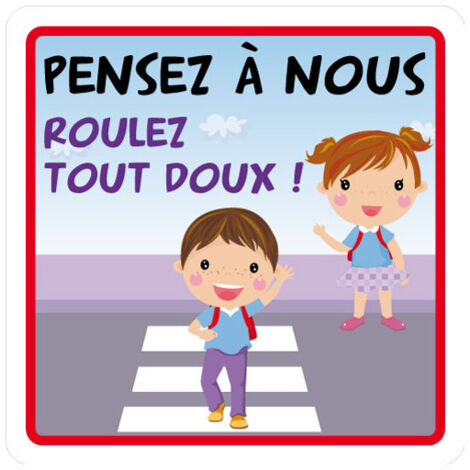 PANNEAU DE SIGNALISATION PENSEZ A NOUS (L0625) - Adhésif - 125 x 125 mm