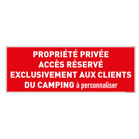 Panneau de signalisation PROPRIETE PRIVEE (H0239) - Adhésif - 350 x 125 mm