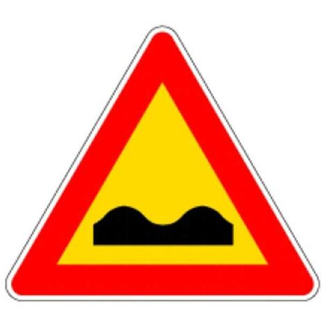 Panneau de signalisation routière route déformée