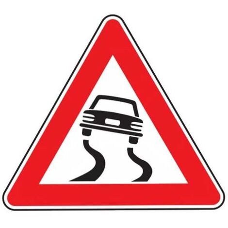Panneau de signalisation routière route en mauvais état