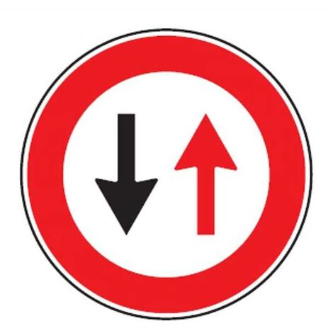 Panneau de signalisation sens haut, cédez le passage