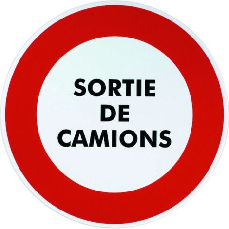 Panneau de signalisation sortie de camion - 290 mm PVC rigide - VINMER