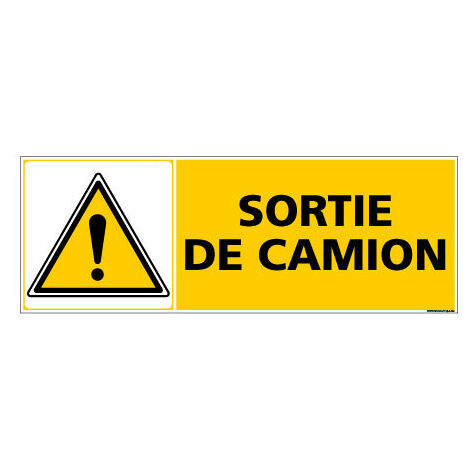 Panneau de Signalisation SORTIE DE CAMION (C0866) - Adhésif - 210 x 75 mm
