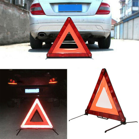 Panneau de signalisation triangulaire de sécurité réfléchissant pliable pour véhicule