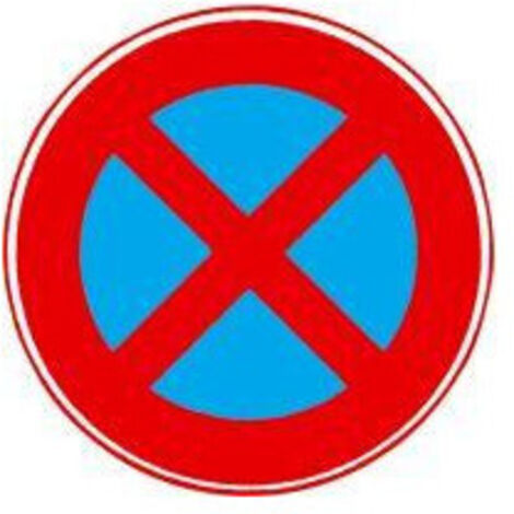 Panneau de signalisation VZ 283 Interdiction absolue de s'arrêter D.600 mmx2mm Ronde RA2 ADCO