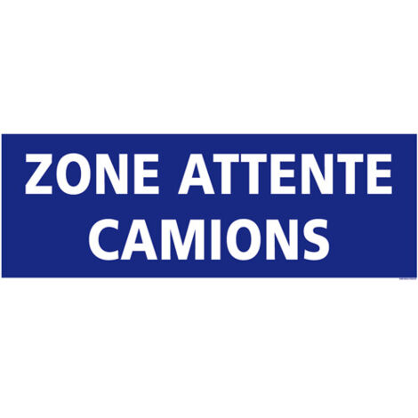 PANNEAU DE SIGNALISATION ZONE ATTENTE CAMIONS (G1068) - Aluminium 2 mm - 980 x 350 mm