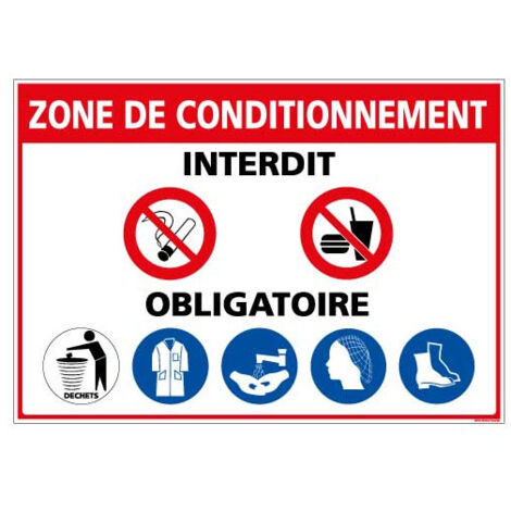 Panneau de signalisation Zone de fabrication (D0995) - Aluminium 2 mm - 210 x 300 mm