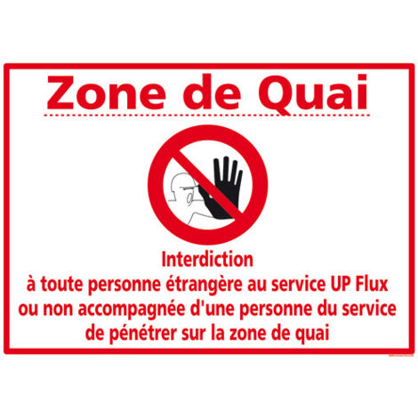 Panneau de signalisation Zone de quai (D0942) - Adhésif - 105 x 75 mm