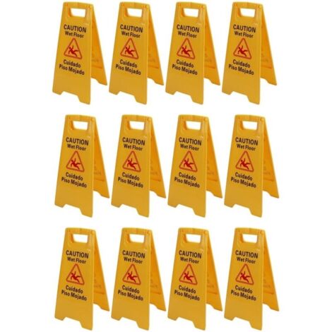 Panneau de sol humide pliable, cadre A, panneau d'avertissement en plastique, 2 faces pour intérieur et extérieur, 12 pièces