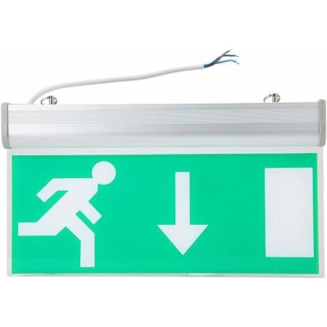 Panneau de sortie d'urgence à LED Voyant d'évacuation de sécurité en acrylique Source de lumière LED haute luminosité pour centres commerciaux/supermarchés/hôtels/hôpitaux/bibliothèque，110-220V（Bas）