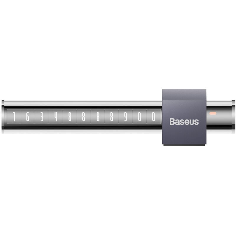 Panneau de stationnement avec numéro de téléphone sur le tableau de bord, gris