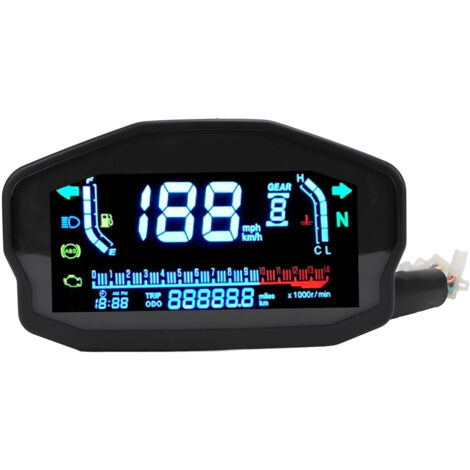 Panneau de tableau de bord numérique pour moto DC8 à 12 V, compteur de vitesse, odomètre, tachymètre, jauge de RPM, remplacement pour Suzuki 1 2 4 cylindres, instrument unique