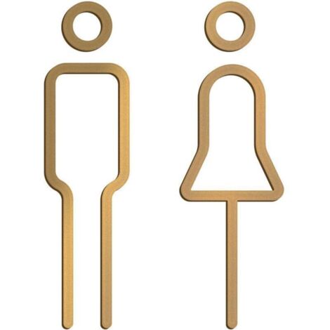 Panneau de toilette en laiton massif, style minimaliste, décoration de toilettes avec dos adhésif pour hôtel, bureau, maison, restaurant