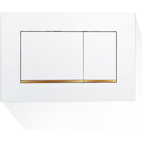 Panneau de toilette mural pour réservoir d'eau caché compatible Geberit Sigma 30 115.883.kk.1 matériau plastique durable design à Bouton carré gain de place (blanc - g)