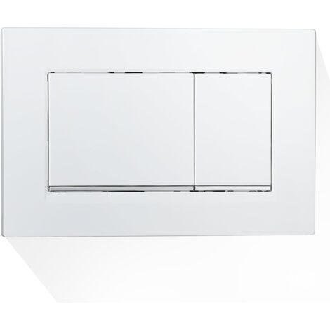 Panneau de toilette mural pour réservoir d'eau caché compatible Geberit Sigma 30 115.883.km.1 matériau plastique durable design à Bouton carré gain de place (blanc)