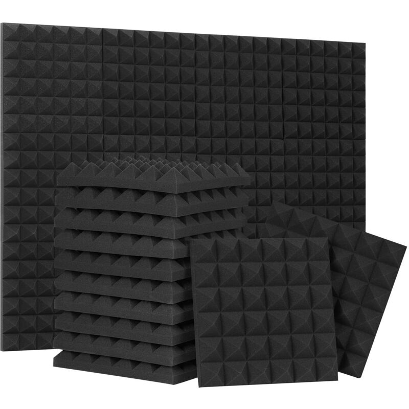 Panneau de traitement de rembourrage en mousse insonorisée en forme de pyramide, 30x30x2.5cm, 24 paquets, pour l'isolation des basses