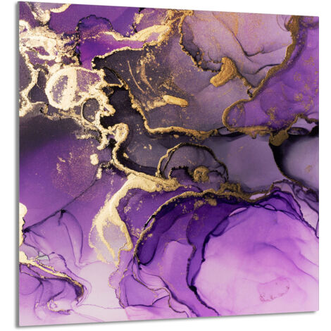 PANNEAU DE VERRE POUR CUISINE 60x65 Violet
