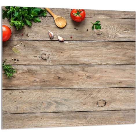 PANNEAU DE VERRE POUR CUISINE 65x60 Bois