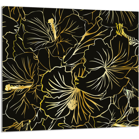 PANNEAU DE VERRE POUR CUISINE 65x60 Fleurs