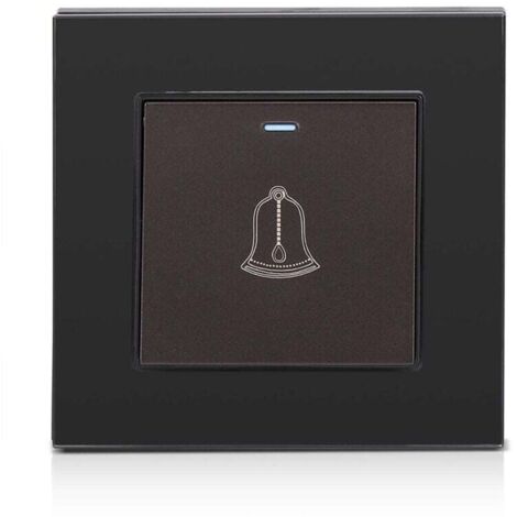 Panneau de Verre Trempé Sonnette Murale Porte Cloche Interrupteur Bouton Poussoir 220 250 V