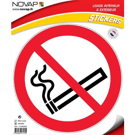 Panneau Défense de fumer - Vinyle adhésif Ø300mm - 4031705