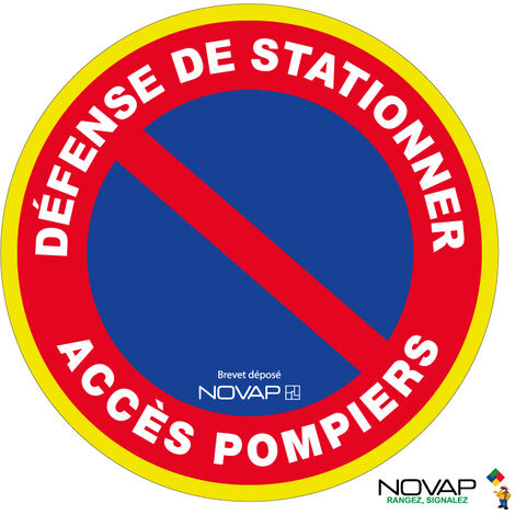 Panneau Défense de stationner - Accès pompiers - haute visibilité - Ø 80mm - 4091396