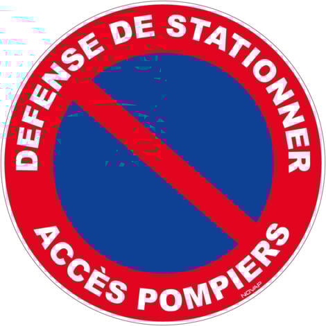 Panneau Défense de stationner acces pompiers - Rigide Ø450mm - 4034300