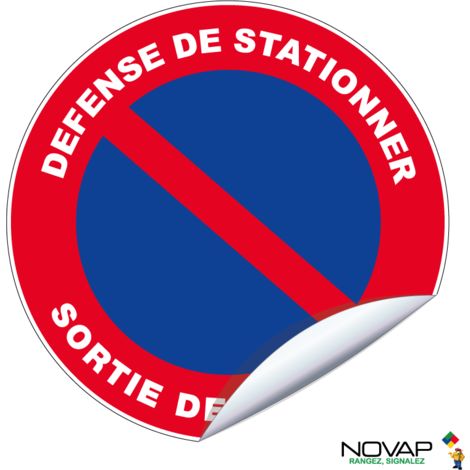 Panneau Défense de stationner - Sortie de secours - Vinyle adhésif Ø80mm - 4231075