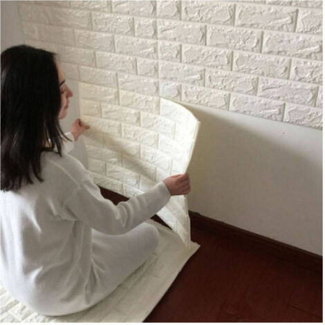 Panneau D'éponge 3d Briques Blanches Adhésif