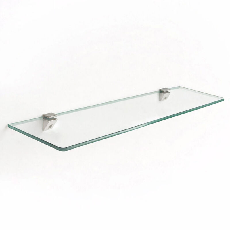 Panneau d'étagère, Tablette Murale, Verre transparent, Étagère Murale Verre - Tablette salle de bain - 50 cm x 13 cm
