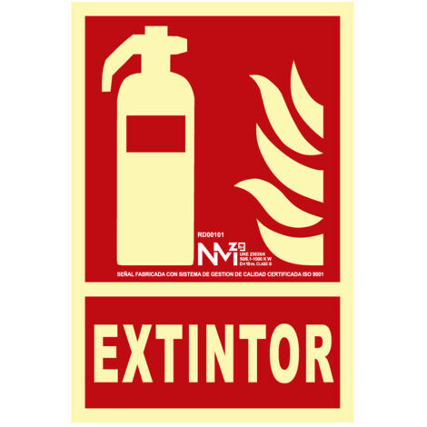 Panneau D'extinction ''EXTINTOR'' Classe B (PVC 0.7mm) 21x30cm