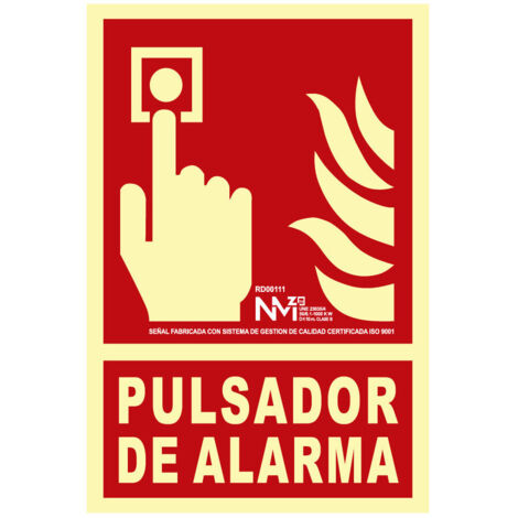 Panneau D'extinction ''PULSADOR De Alarma'' Classe B (PVC 0.7mm) 21x30cm