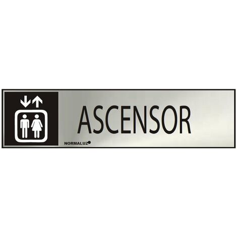 Panneau d'information "ascenseur" (acier inoxydable adhésif 0,8mm) 5x20cm