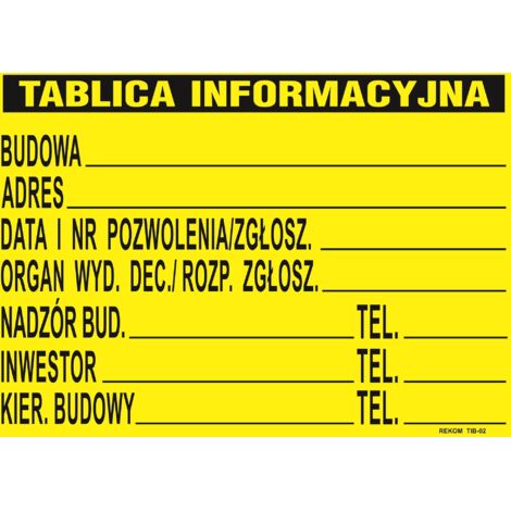PANNEAU D'INFORMATION SUR LE BÂTIMENT 690460MM - TAB TB1