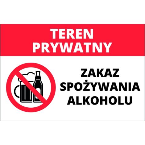 Panneau d'interdiction d'alcool 20x30 cm PVC T024