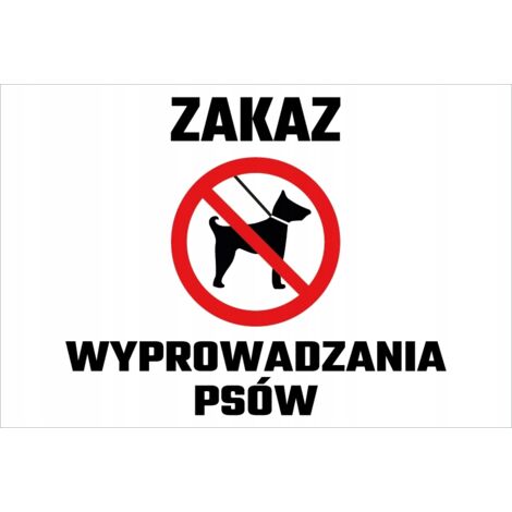 Panneau d'interdiction de chien 20 x 30 cm PVC T049