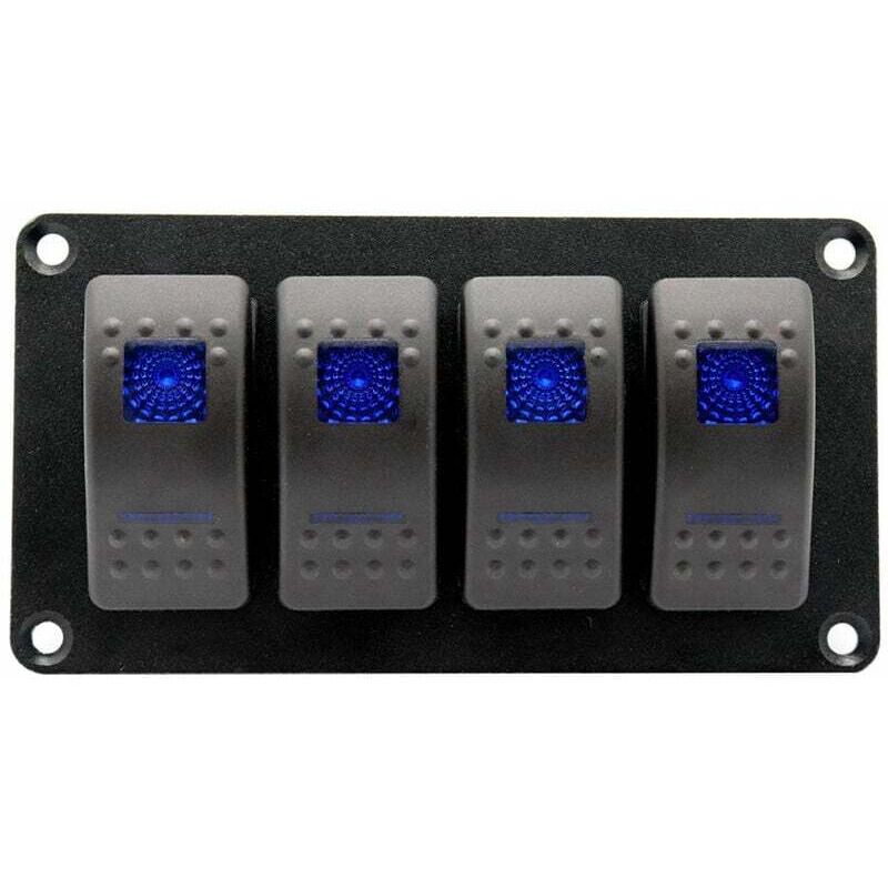 Euritecsa - Panneau D'Interrupteur a Bascule a 4 Broches, 5 Broches, Interrupteurs a Bascule Retroeclaires Marche-Arret Etanches Pour Bateau De