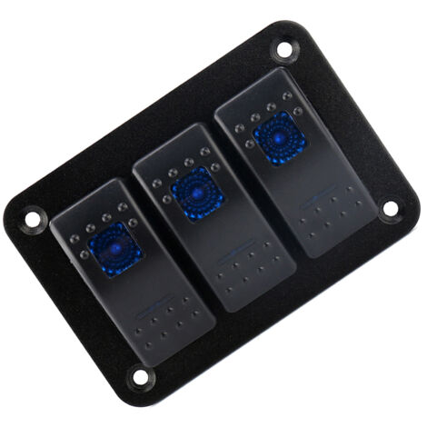 Panneau d'interrupteurs à bascule 3 positions 12-24V avec voyant LED pour camping-car, voiture, bateau