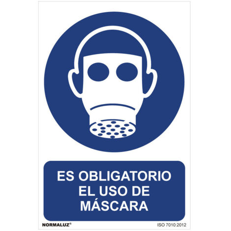 Panneau d'obligation d'utilisation "L'utilisation du masque est obligatoire" (pvc 0,7mm) 30x40cm