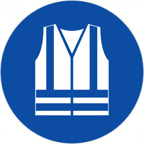 Panneau d'obligation NOVAP 300 mm rond Métal Préperforé Port du gilet réfléchissant