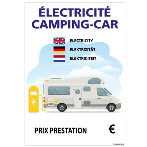 PANNEAU ELECTRICITE CAMPING-CAR PERSONNALISABLE (H0455) - Aluminium 2 mm - 150 x 210 mm