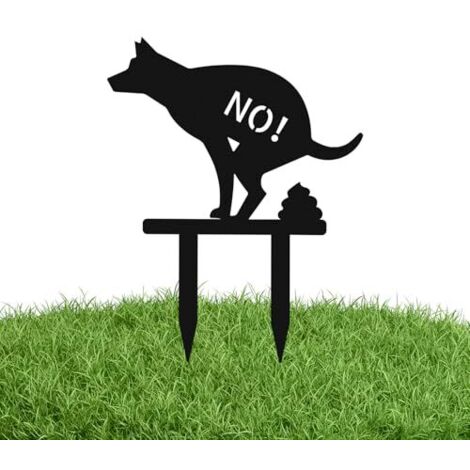 Panneau en fonte qui interdit les déjections canines - Panneau d'avertissement pour animaux de compagnie - Panneau de jardin qui interdit aux chiens d'uriner ou de déjections dans n'importe quelle