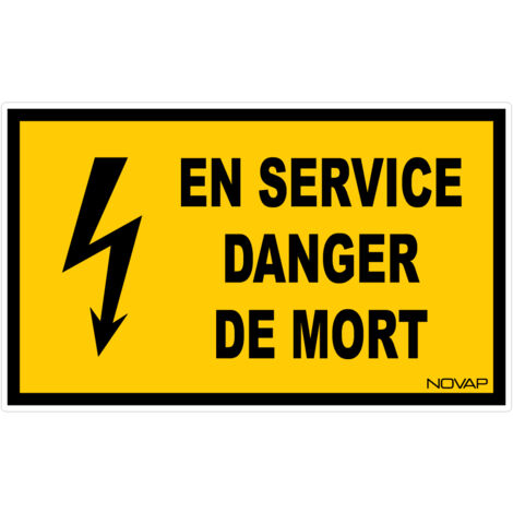 Panneau En service danger de mort - Rigide 330x200mm - 4161242