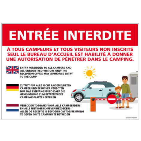 PANNEAU ENTREE INTERDITE (H0321) - Adhésif - 210 x 150 mm
