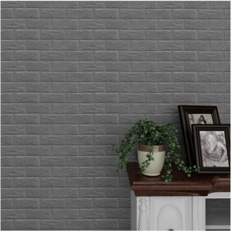 Panneau éponge 3d Brique Gris Adhésif Fond De Mur Maison 30x60cm