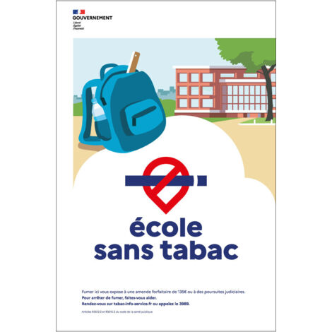 Panneau Espace Sans Tabac Ecole 400X600 - 4002620