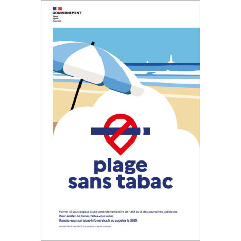 Panneau Espace Sans Tabac Plage 400X600 - 4002606