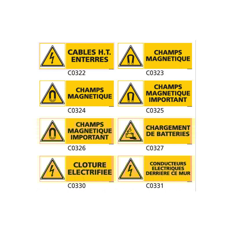 Panneau et Pictogramme de Signalisation danger électrique - C0325 - 700 x 250 mm