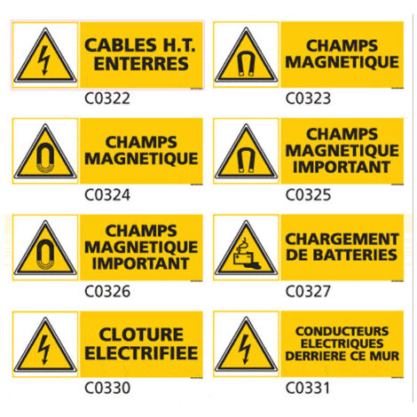 Panneau et Pictogramme de Signalisation danger électrique - C0330 - 210 x 75 mm